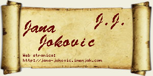 Jana Joković vizit kartica